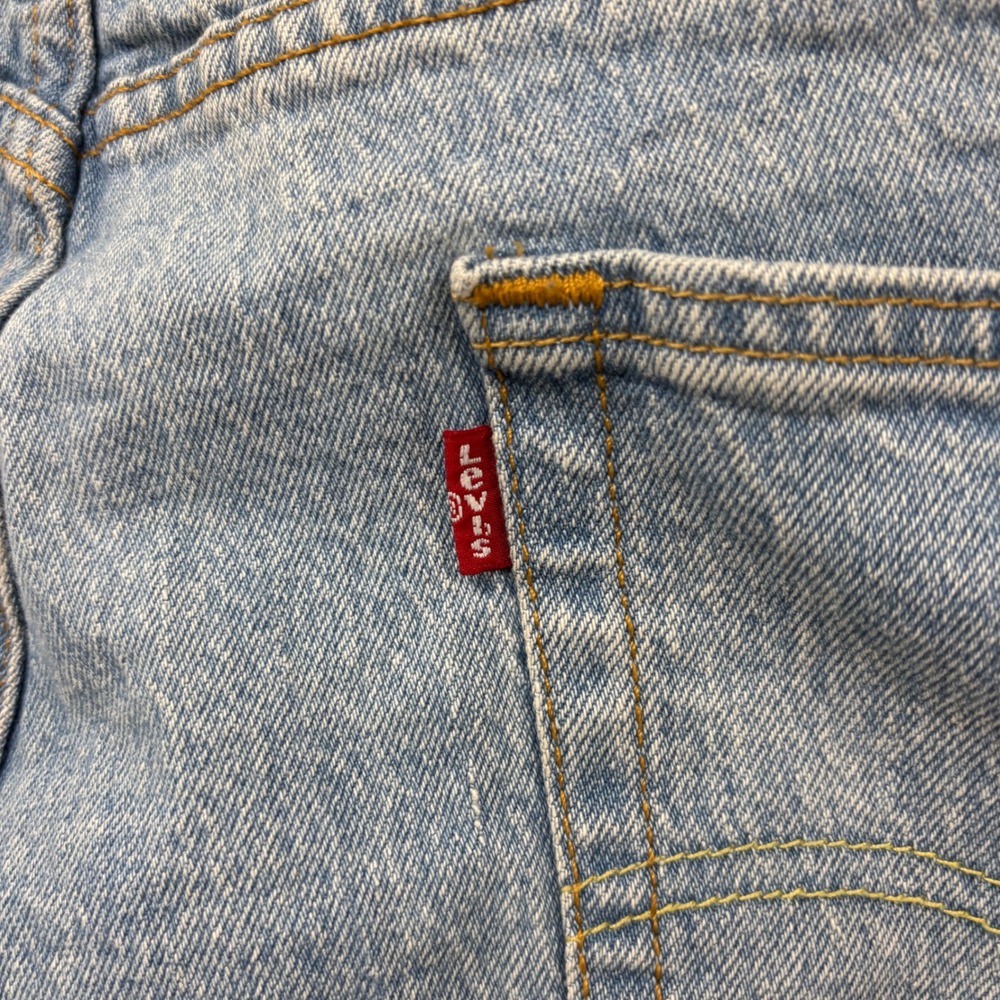 Levis 505 Regular Fit Straight‎ Leg Light Wash Denim Jeans Mens 38x33 - Picture 8 of 14
